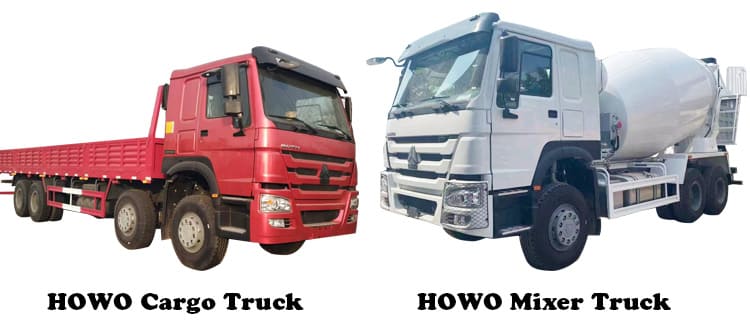 howo cargo truck and mixer truck for sale in tanzania