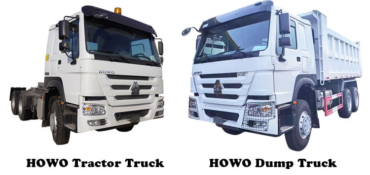 Howo tractor and dump truck for sale in tanzania