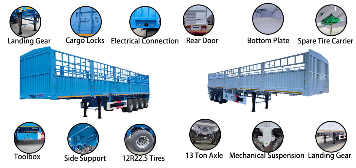 Fence Semi Trailer for Sale in Tanzania | Fence Cargo Trailer Price in Dar es Salaam