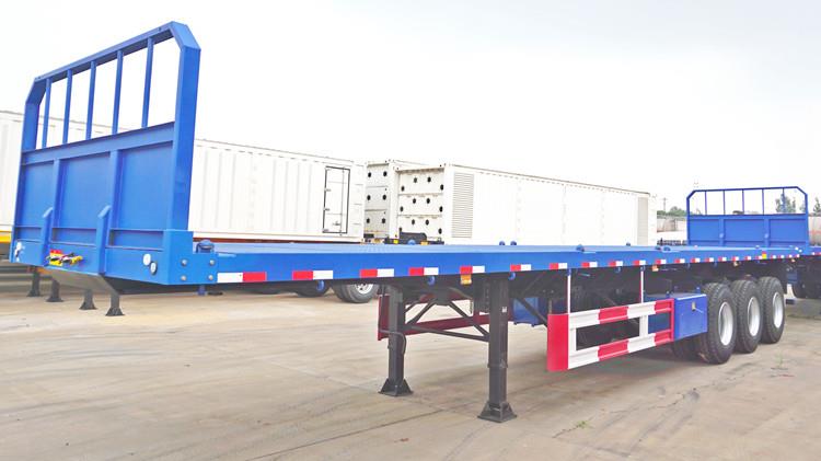 Tri  Axle 20 Foot Flat Deck Semi Trailers for Sale in Guinea Kankan
