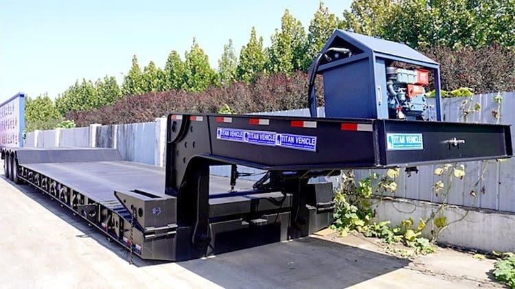 China 120 Ton Detachable Gooseneck Trailers for Sale in Guinea Kamsar