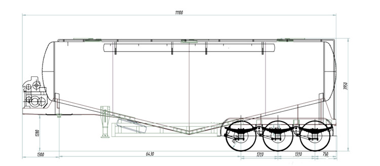 3 Axle 30m3 Pneumatic Bulk Cement Tanker Trailers for Sale in Guinea
