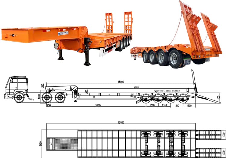 4 Axle Low Loader Trailer for Sale | 100 Ton Low Loader Truck for Sale in Tanzania