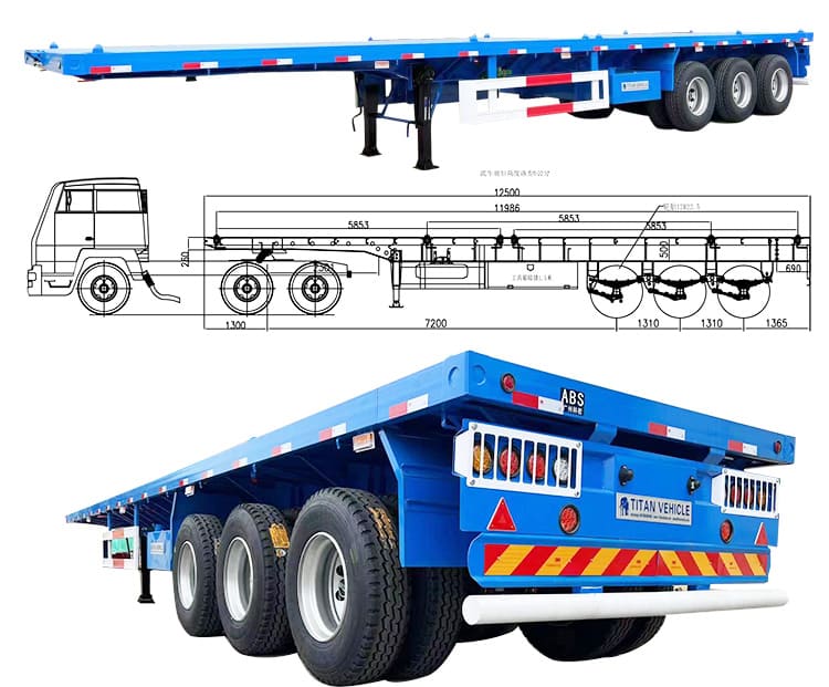 40 Feet Flatbed Trailer 3 Axle | Container Flatbed Trailer Price in Tanzania