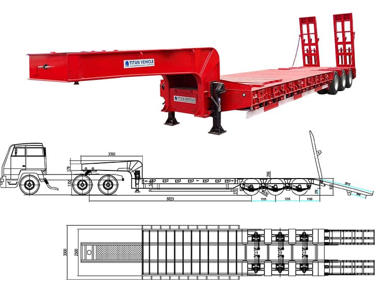 3 Axle Semi Lowbed Trailer for Sale | Lowbed Truck Trailer for Sale in Tanzania Mwanza