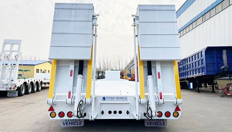 Tri Axle Semi Low Bed Trailer for Sale | Lowbed for Sale with Folding Ramps