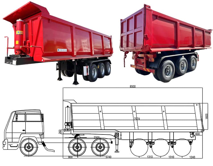 Tri Axle Semi Tipper Trailer for Sale | Truck Tipper Trailer for Sale in Tanzania Dar Es Salaam