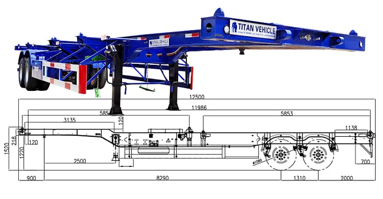 40Ft Skeleton Trailers for Sale | 2 Axle Skeleton Semi Trailer Price in Tanzania