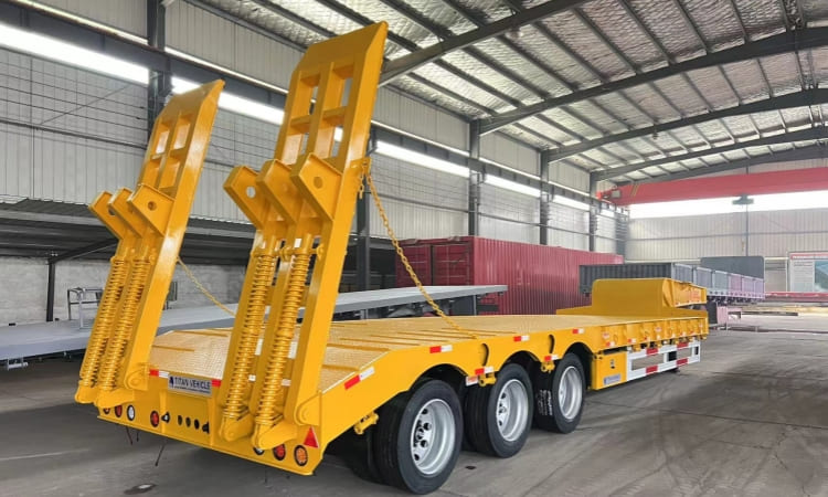 Tri Axle 80T Low Bed Truck Trailer Price for Sale in Guinea Conakry