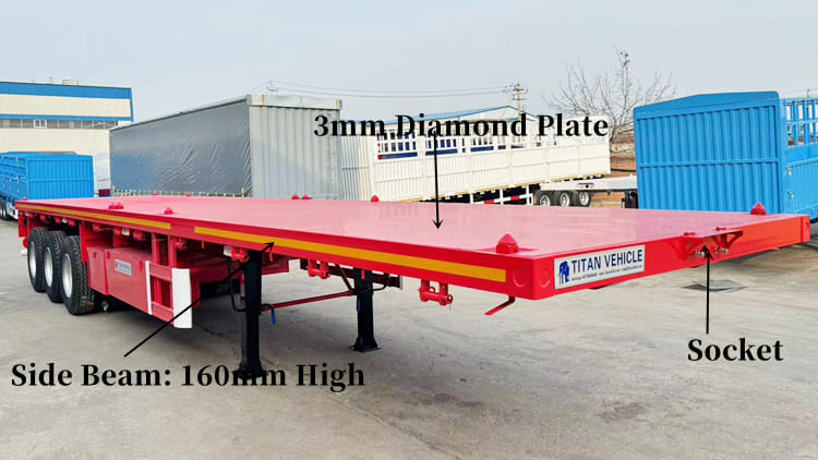 Tri Axle Flat Deck Trailer for Sale in Tanzania Dar es Salaam