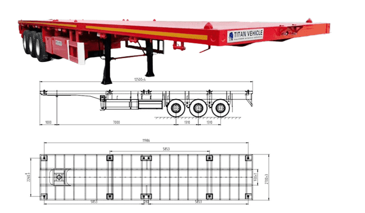 Tri Axle Flat Deck Trailer for Sale in Tanzania Dar es Salaam