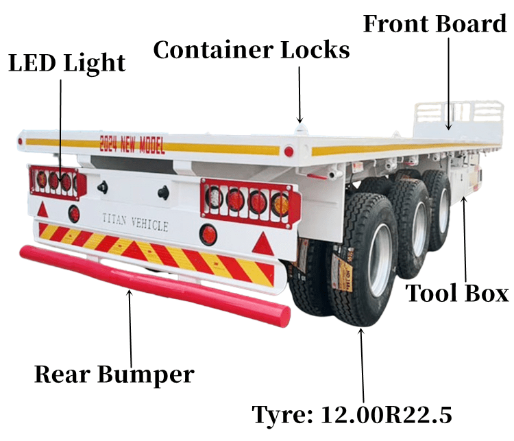 3 Axle 40Ft Flatbed Semi Trailer for Sale in Tanzania Dar es Salaam 
