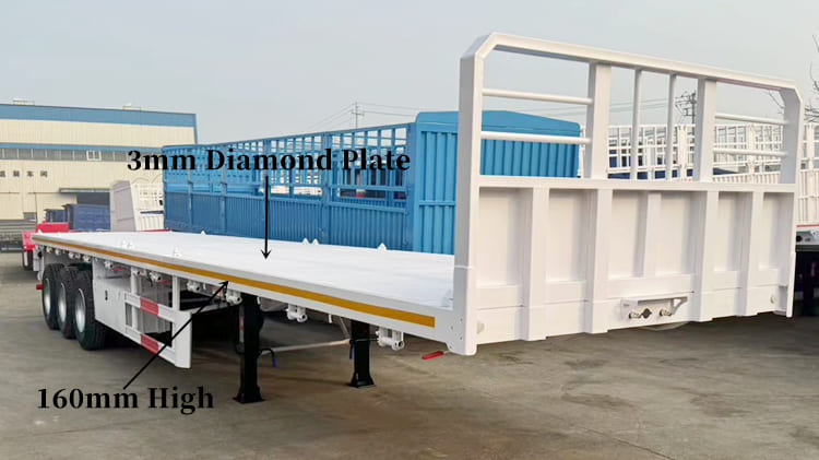 3 Axle 40Ft Flatbed Semi Trailer for Sale in Tanzania Dar es Salaam 