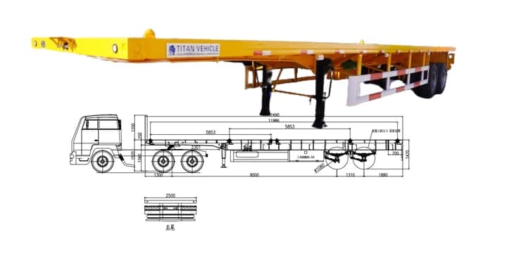 2 Axle 40 Ft Flat Bed Semi Trailers for Sale Near Me in Tanzania Dar es Salaam