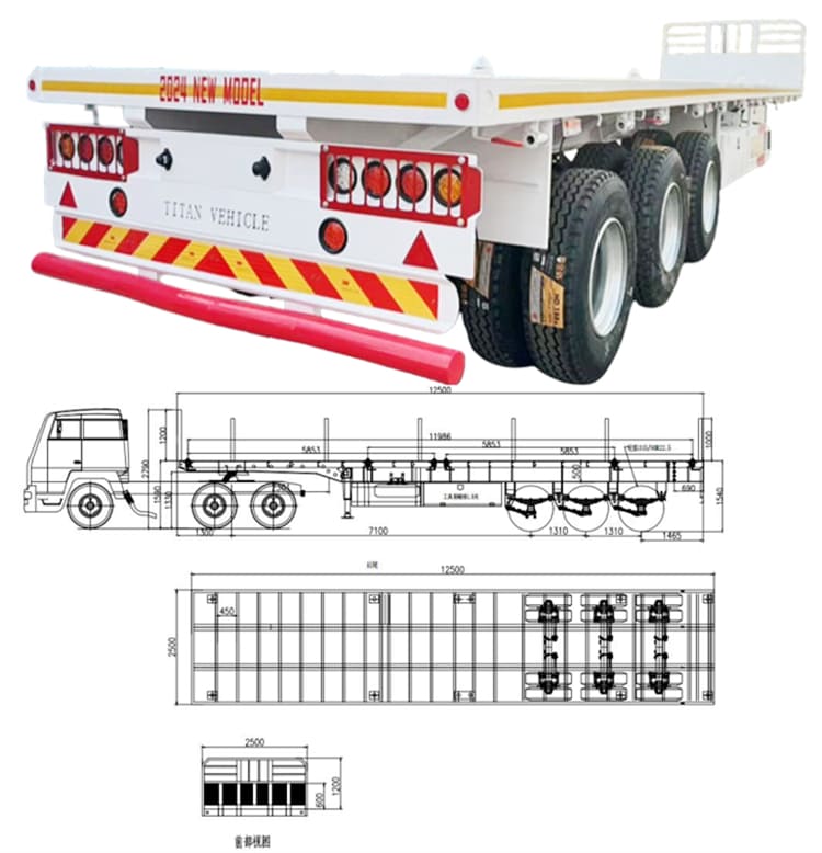 3 Axle 40Ft Flatbed Semi Trailer for Sale in Tanzania Dar es Salaam