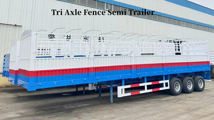 Tri Axle Fence Cargo Semi Trailer for Sale in Tanzania Dar es Salaam 