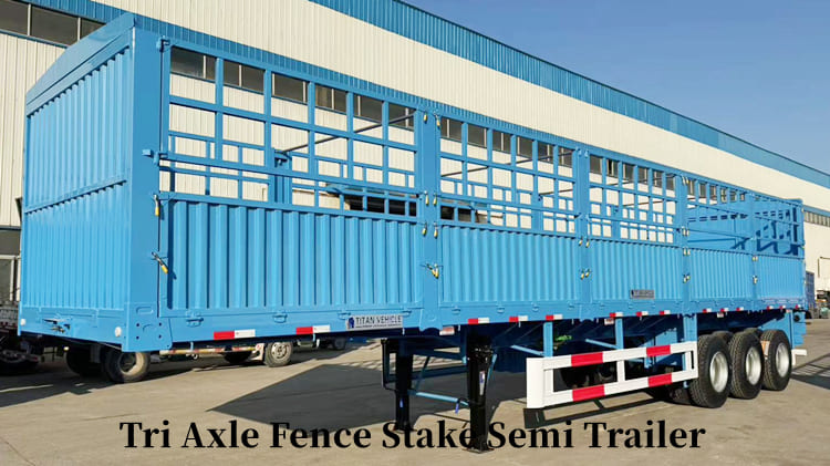 Tri Axle Fence Stake Semi Trailers for Sale in Tanzania Dar es Salaam 