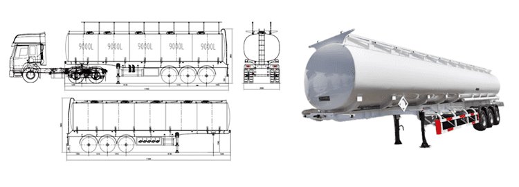 Tri Axle 45000 Liters Oil Tanker Semi Trailers for Sale in Tanzania