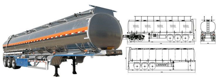 3 Axle 45000 Liters Aluminum Fuel Tanker Trailer for Sale in Tanzania