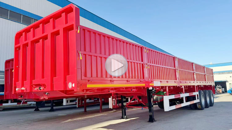 3 Axle 60 Tons Drop Side Semi Trailer for Sale in Tanzania Dar es Salaam