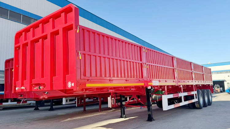 3 Axle 60 Tons Drop Side Semi Trailer for Sale in Tanzania Dar es Salaam 