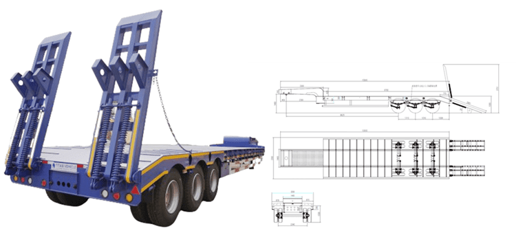 Tri Axle Low Bed Semi Trailer for Sale in Tanzania Dar es Salaam