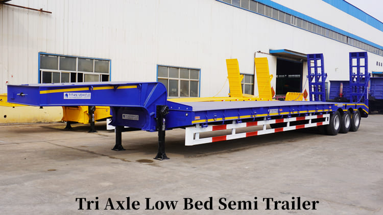 Tri Axle Low Bed Trailer for Sale in Tanzania | 80 Tons Low Bed Semi Trailer for Sale in Dar es Salaam