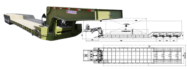 4 Axle 100 Tons Detachable Gooseneck Trailer for Sale in Tanzania