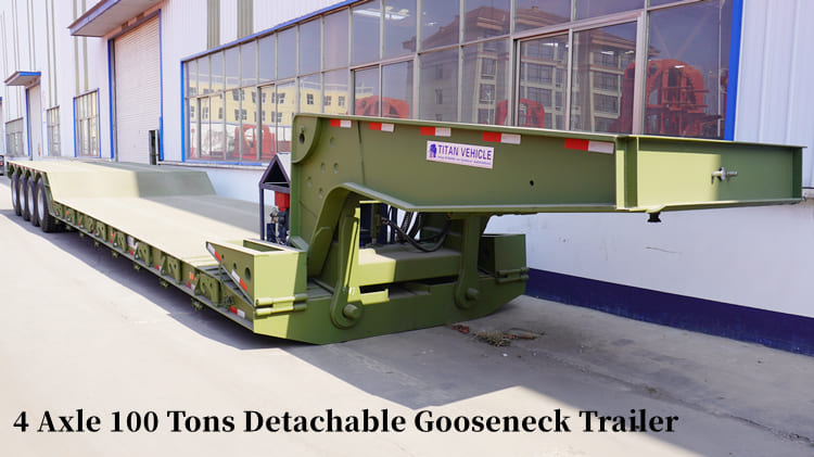 4 Axle 100 Tons Detachable Gooseneck Trailer for Sale in Tanzania