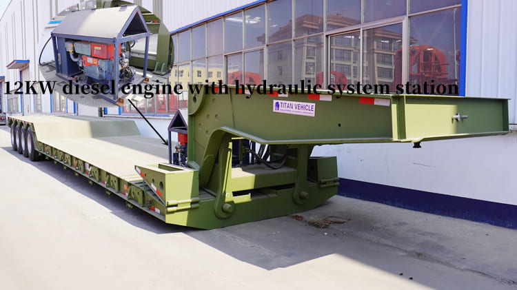 4 Axle 100 Tons Detachable Gooseneck Trailer for Sale in Tanzania