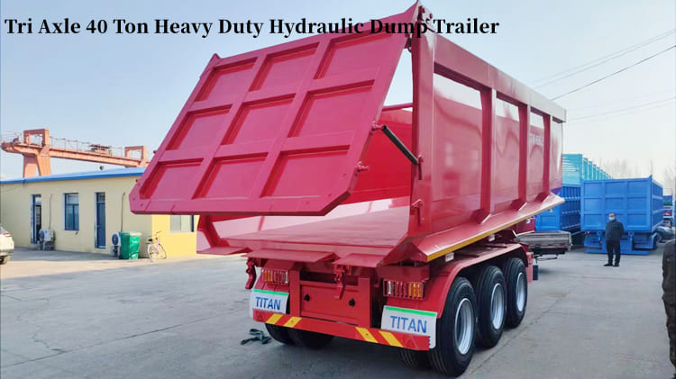 Tri Axle 40 Ton Heavy Duty Hydraulic Dump Trailer for Sale in Tanzania 