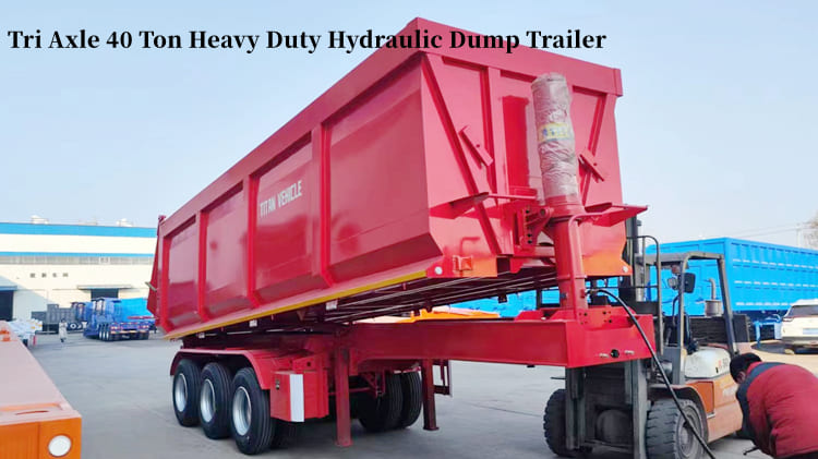 Tri Axle 40 Ton Heavy Duty Hydraulic Dump Trailer for Sale in Tanzania 