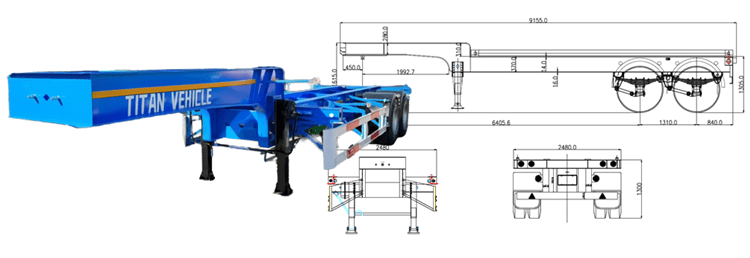 2 Axle Gooseneck Container Skeleton Trailer for Sale in Tanzania Dar es Salaam