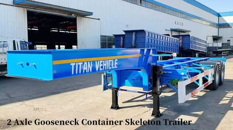2 Axle Gooseneck Container Skeleton Trailer for Sale in Tanzania Dar es Salaam