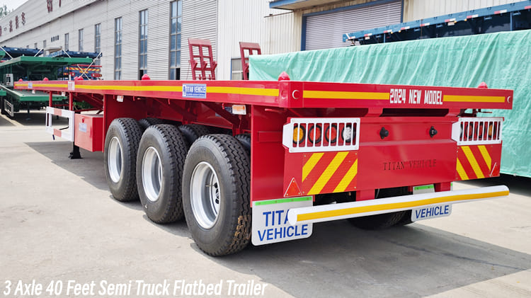 3 Axle 40 Feet Semi Truck Flatbed Trailer for Sale in Tanzania