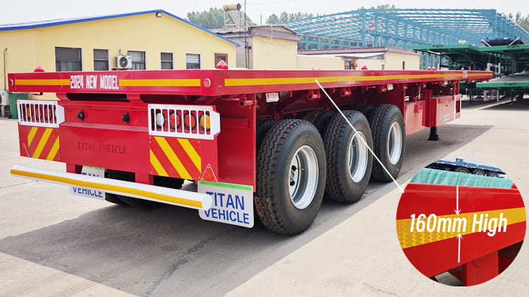 3 Axle 40 Feet Semi Truck Flatbed Trailer for Sale in Tanzania