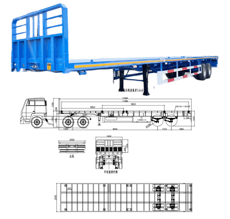New 40 Foot Flat Trailers for Sale Near Me in Tanzania