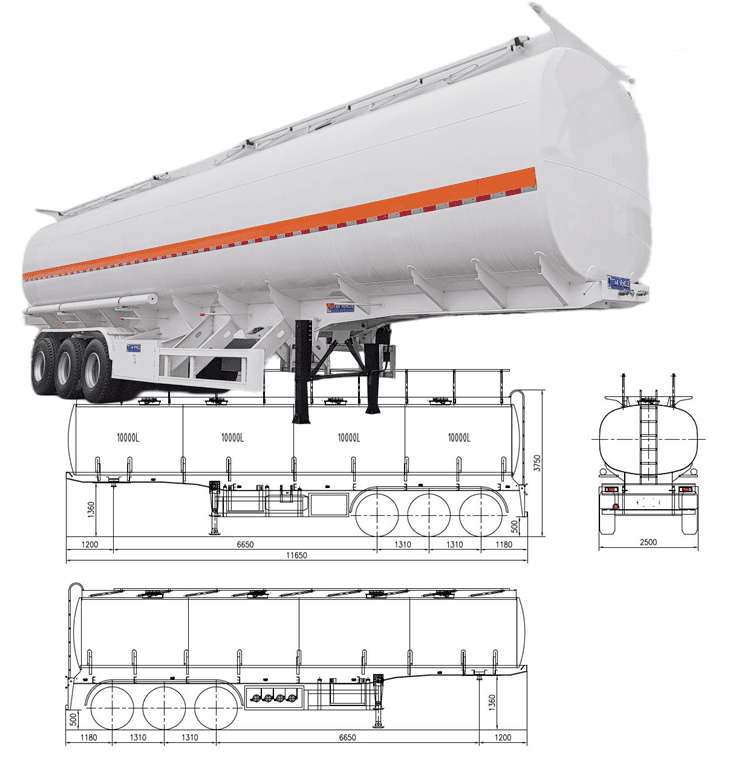 New 3 Axle 40000 Liters Fuel Tanker Trailer for Sale Price in Tanzania Dar es Salaam
