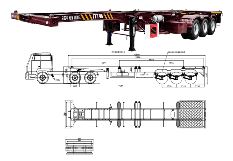 2024 New Sliding Skeletal Semi Trailers for Sale in Dar es Salaam