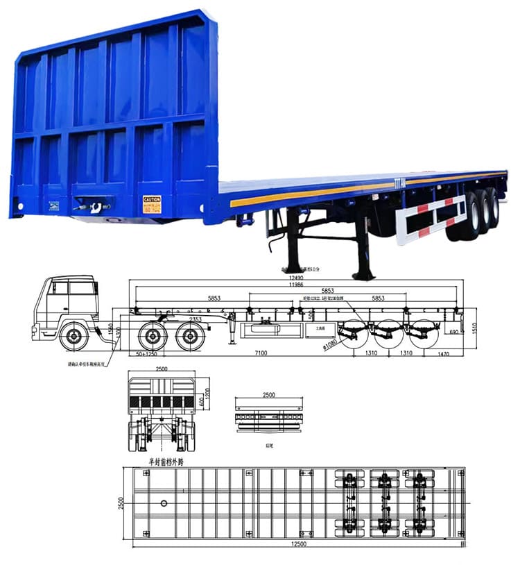 2024 New Flatbed Semi Truck Trailer for Sale in Tanzania Dar Es Salaam
