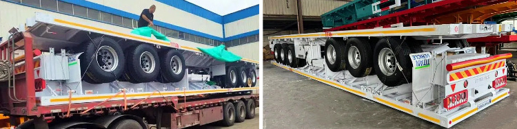 3 Axle 40 Ft Semi Trailer Flat Bed | Flat Bed Trailer Price in Tanzania mtwara