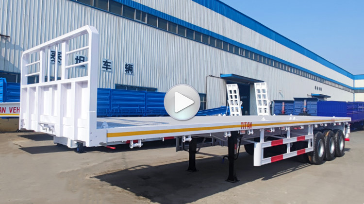 3 Axle 40 Ft Semi Trailer Flat Bed | Flat Bed Trailer Price in Tanzania mtwara
