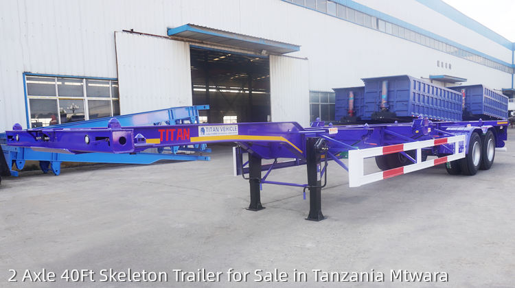  2 Axle 40Ft Skeleton Trailer for Sale in Tanzania Mtwara