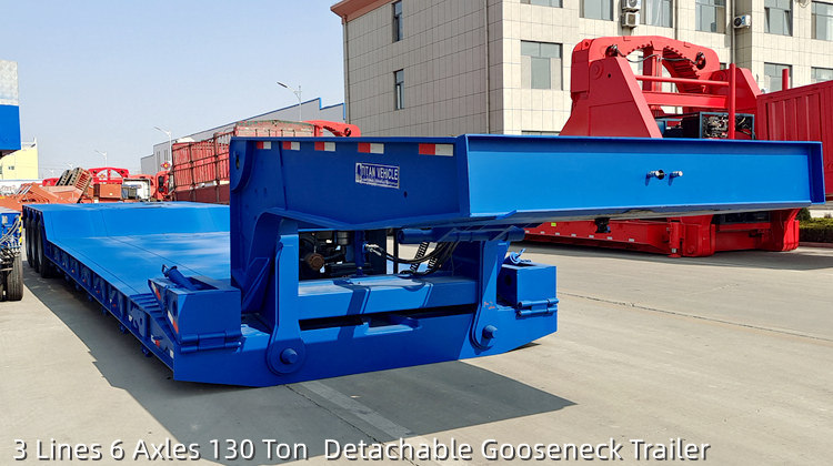 3 Lines 6 Axles 130 Ton Detach Gooseneck |  Detachable Gooseneck Trailer for Sale in Tanzania