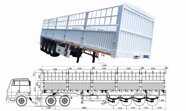 4 Axle Fence Semi Trailer for Sale in Tanzania, Dar es Salaam