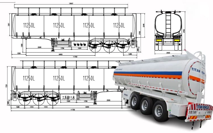 45000 Liters Fuel Tanker Trailer for Sale in Tanzania, Tanga