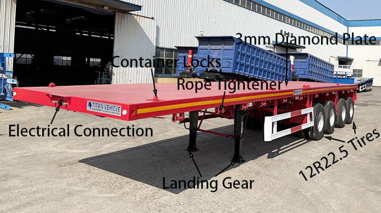 4 Axle Flatbed Semi Trailer for Sale in Tanzania, Lindi