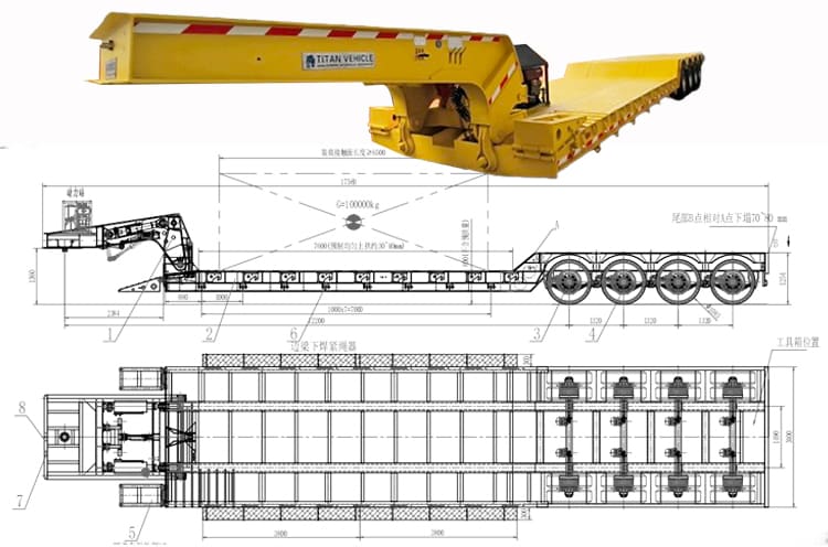 4 Axle Detachable Gooseneck Trailer for Sale in Tanzania, Zanzibar