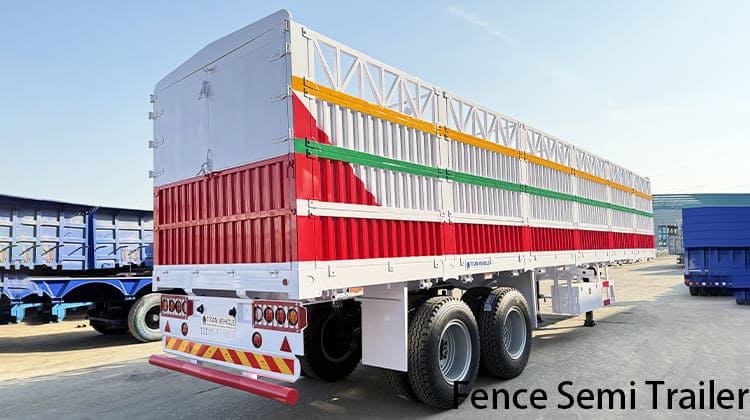 2 Axle Fence Semi Cargo Trailer for Sale in Tanzania, Bagamoyo