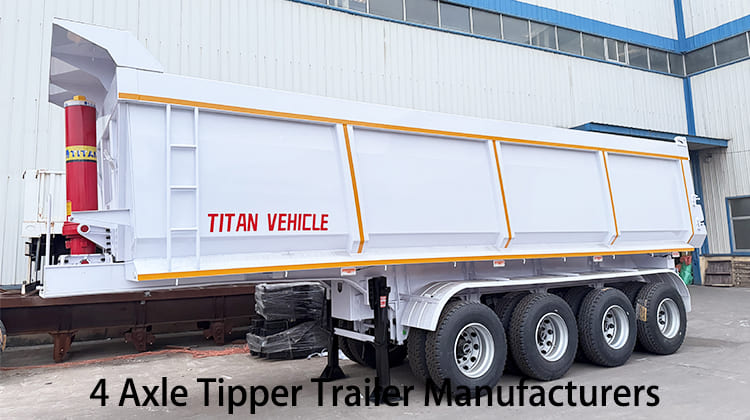 4 Axle 80 Ton Tipper Trailer Manufacturers for Sale in Tanzania, Bagamoyo